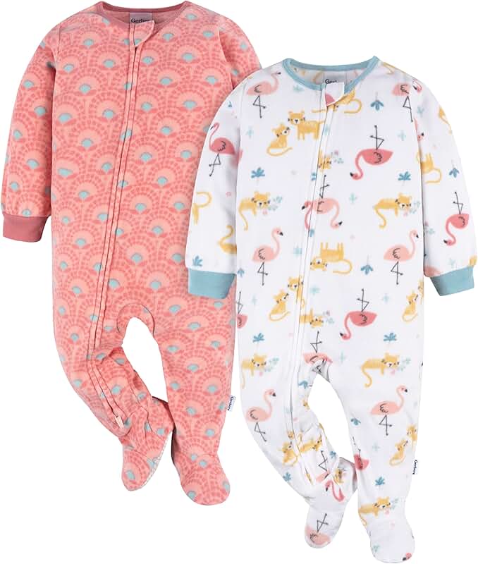 Baby Girls Flame-Resistant Fleece Footed Pajamas Pack