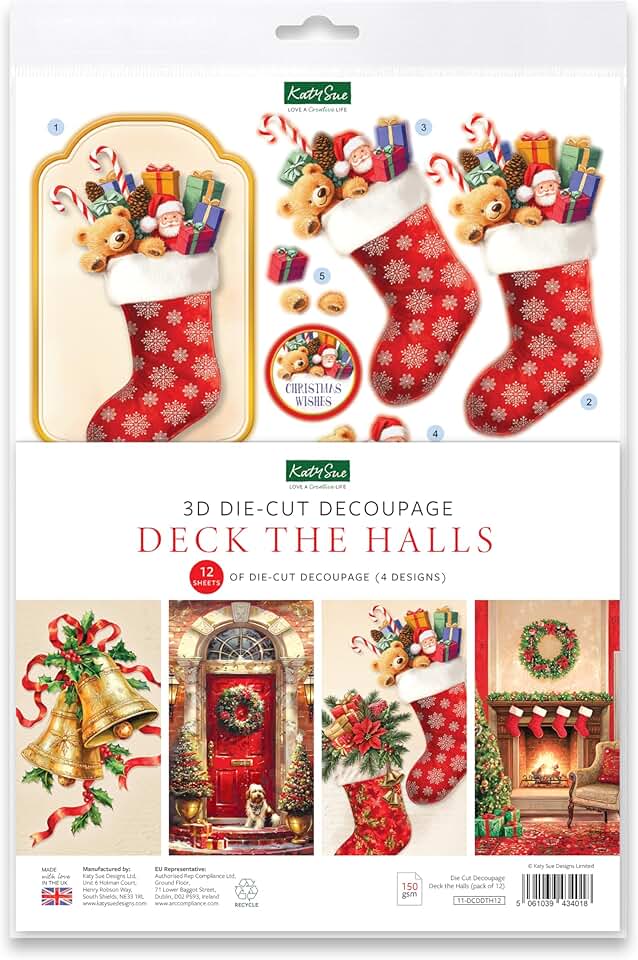 Deck The Halls Christmas Decoupage Sheets Pack