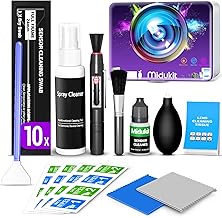 Camera lens and sensor cleaning kit with swabs and cleaner