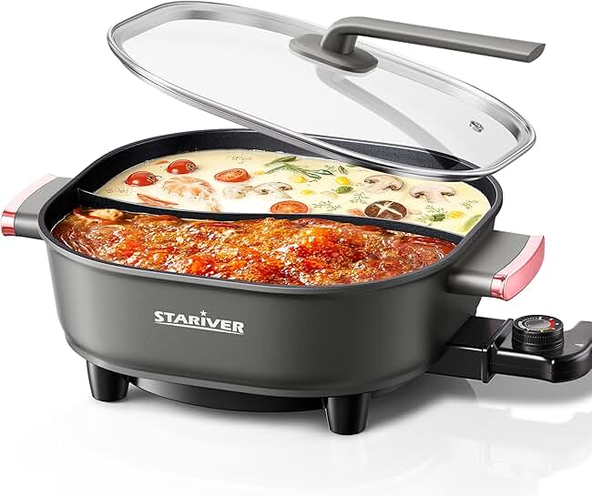 6L Electric Hot Pot with Divider and Temperature Control