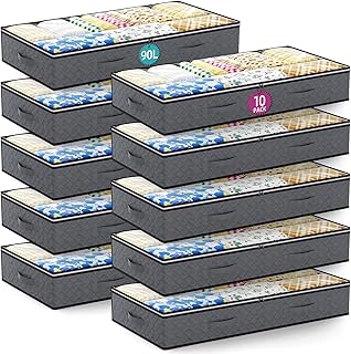 10 Under Bed Storage Bins with Clear Windows