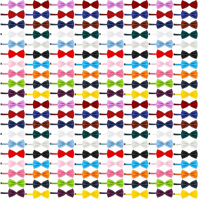 160 Pcs Adjustable Dog and Cat Bow Ties in 20 Colors