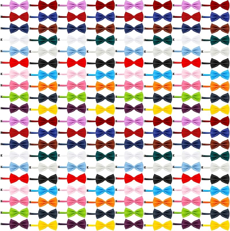 160 Pcs Adjustable Dog and Cat Bow Ties in 20 Colors