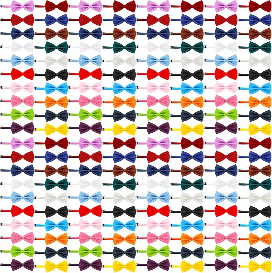 160 Pcs Adjustable Dog and Cat Bow Ties in 20 Colors