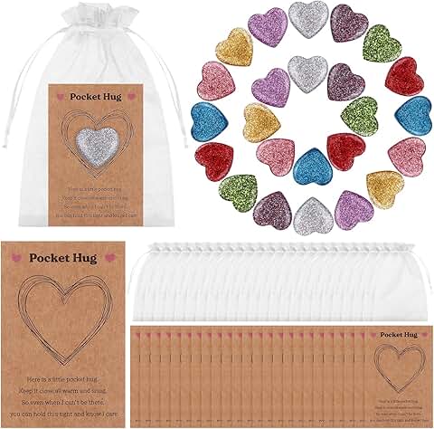 96 Heart Crystal Token Sets with Cards and Bag