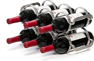 6-bottle countertop wine rack in silver