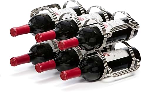 6-bottle countertop wine rack in silver