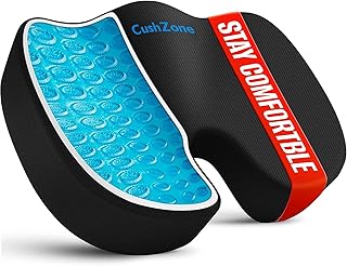 Cooling gel memory foam cushion for long sitting