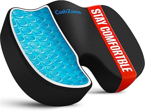 Cooling gel memory foam cushion for long sitting