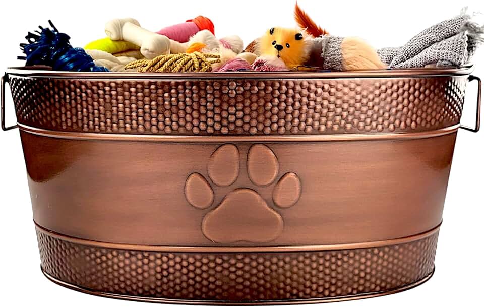 Durable Metal Dog Toy and Storage Bin