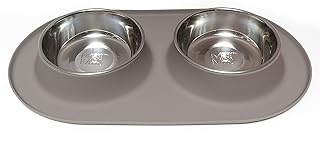 Messy Mutts Double Silicone Dog Food Bowls, 3 Cups