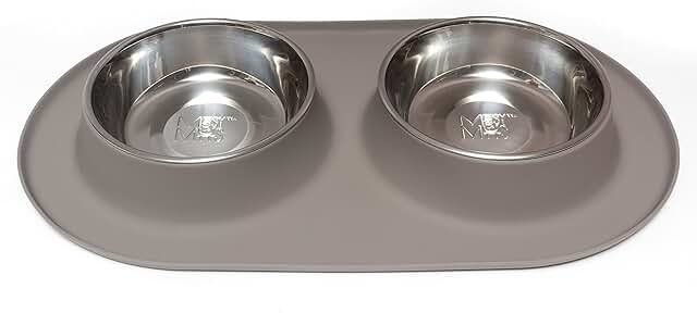 Messy Mutts Double Silicone Dog Food Bowls, 3 Cups