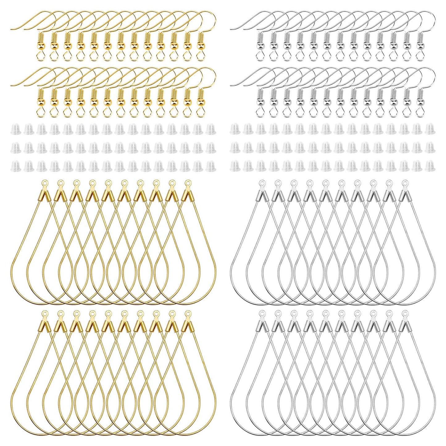 DIY Beading Earrings Kit with Teardrop Hoops and Hooks