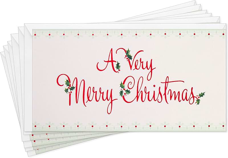 Set of 6 Christmas Money and Gift Card Holders