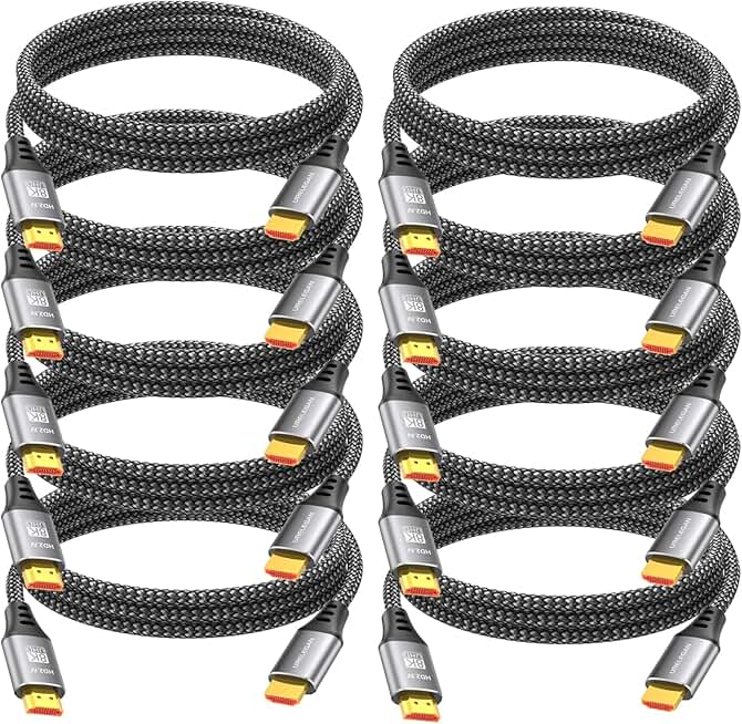 10-Pack 10FT HDMI Cables for 8K and 4K Gaming