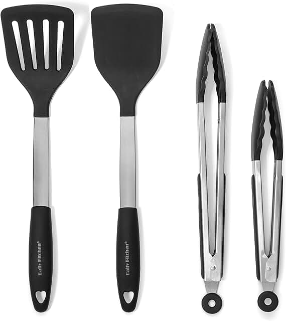 Heat-Resistant Silicone and Steel Cooking Utensil Set