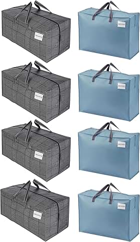 Eight heavy-duty moving bags with straps and handles