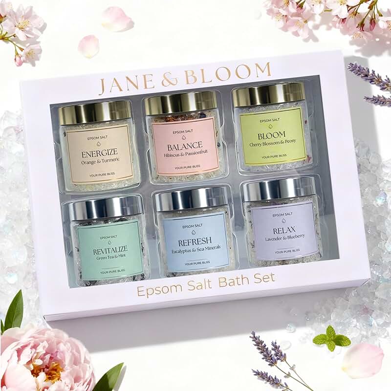 Epsom Salt Bath Gift Set with Aromatherapy Blends