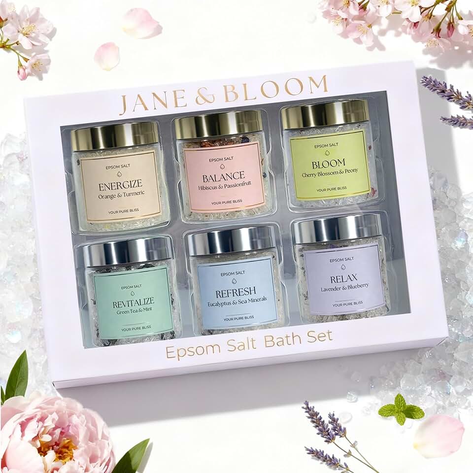 Epsom Salt Bath Gift Set with Aromatherapy Blends