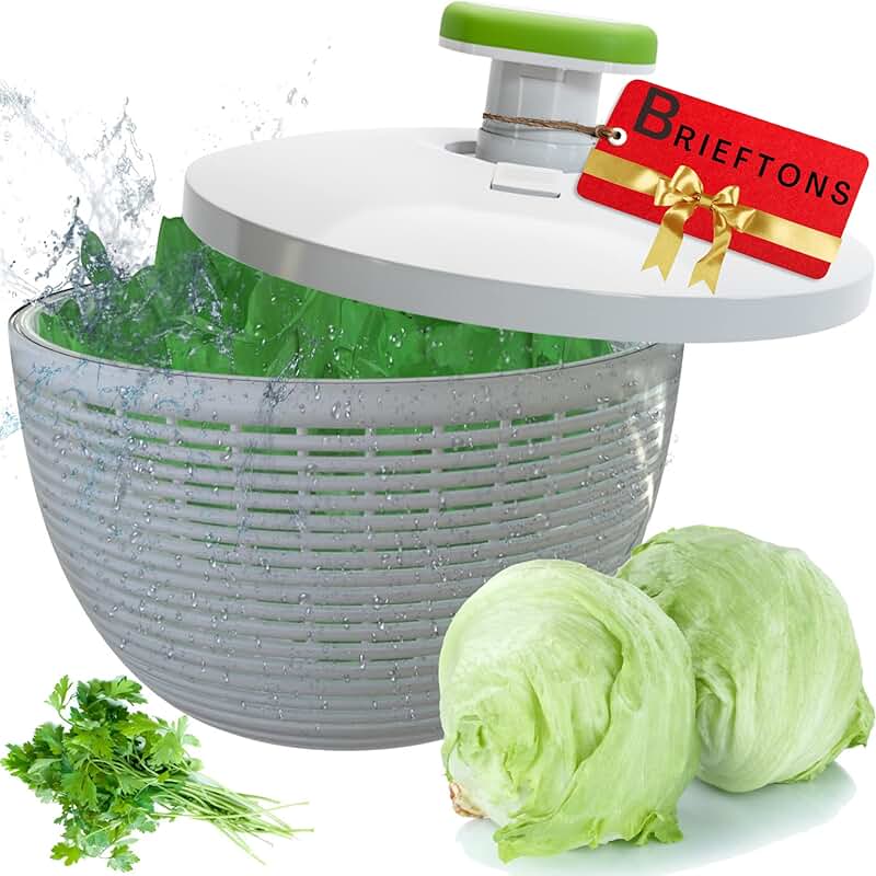 Large 6.2-Quart Salad Spinner for Washing and Drying Vegetables