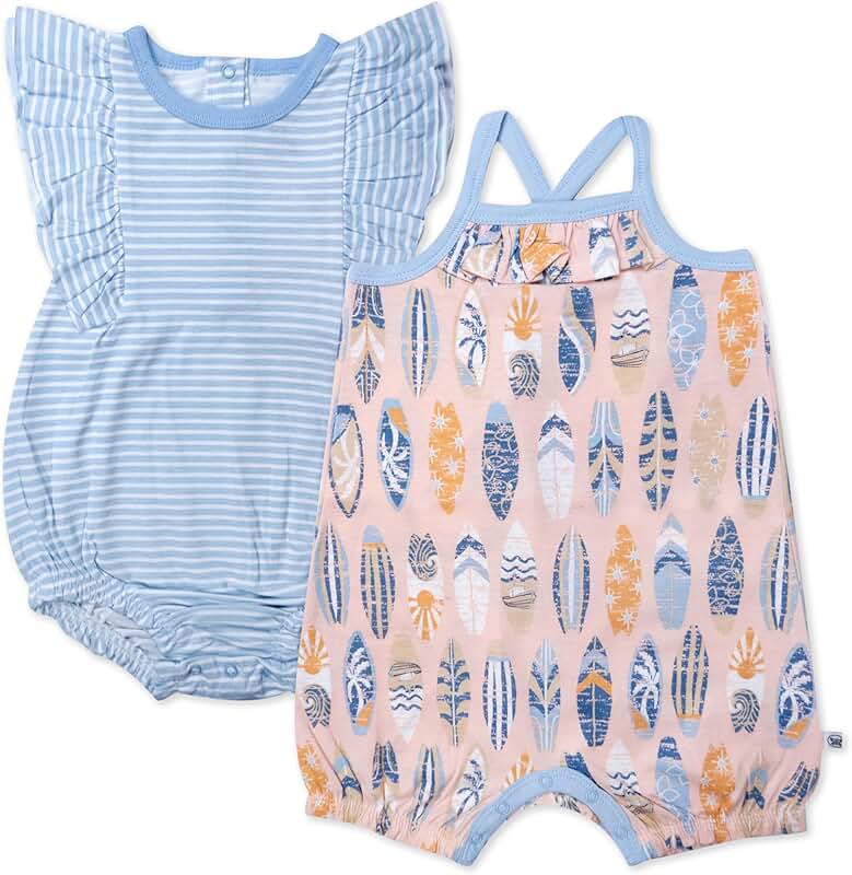 Baby Bubble and Strappy Romper Set in Organic Cotton