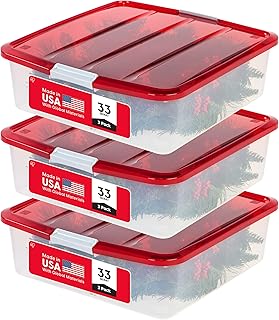 33 Qt. Holiday Wreath Storage Container Box, 3-pack