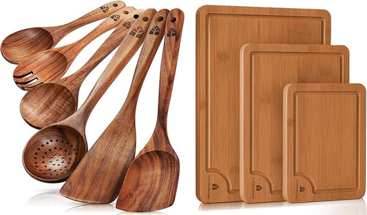19-Piece Heat-Resistant Kitchen Utensil and Knife Set