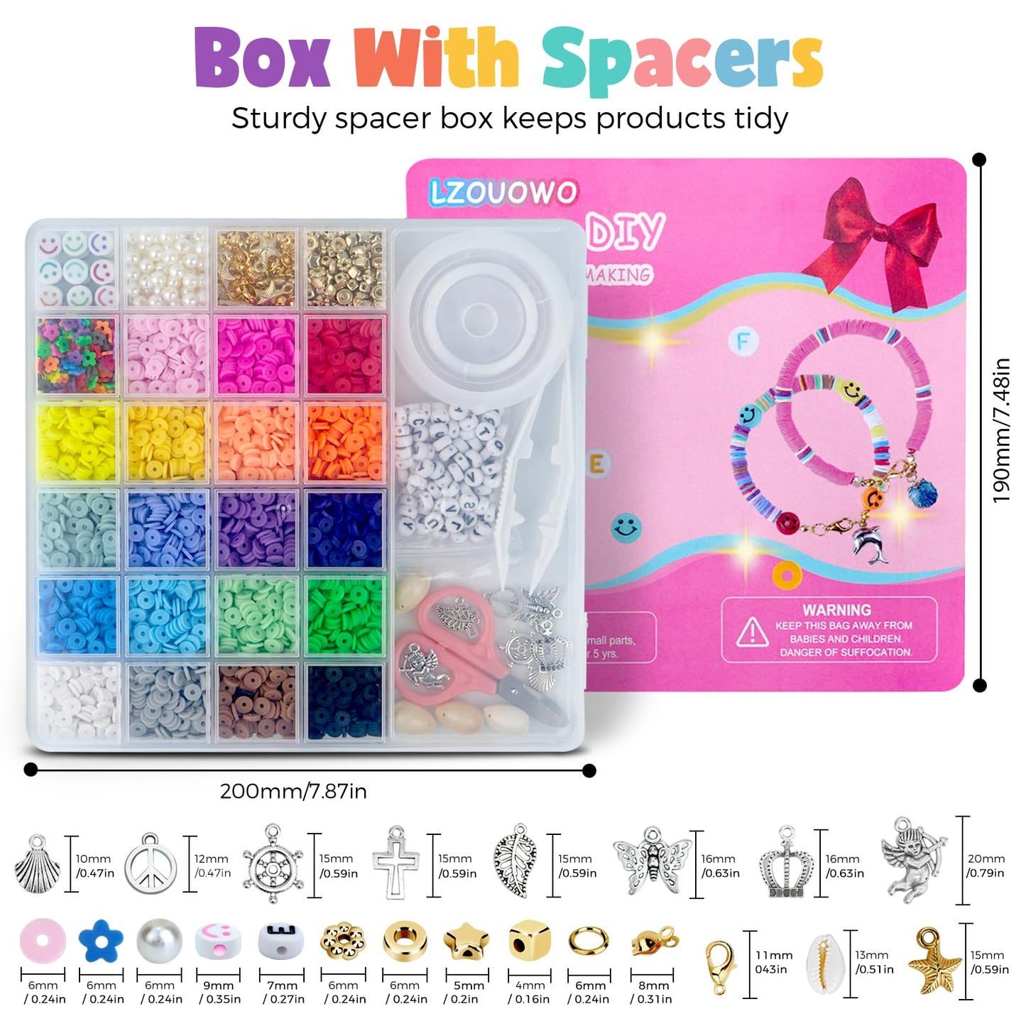 Colorful Clay Beads Jewelry Making Kit for Bracelets and Accessories