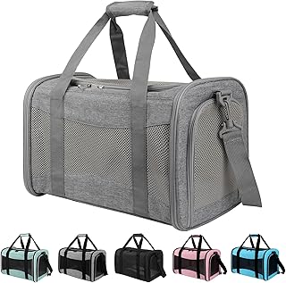 Large soft-sided pet carrier for cats and dogs