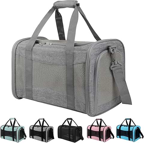 Large soft-sided pet carrier for cats and dogs