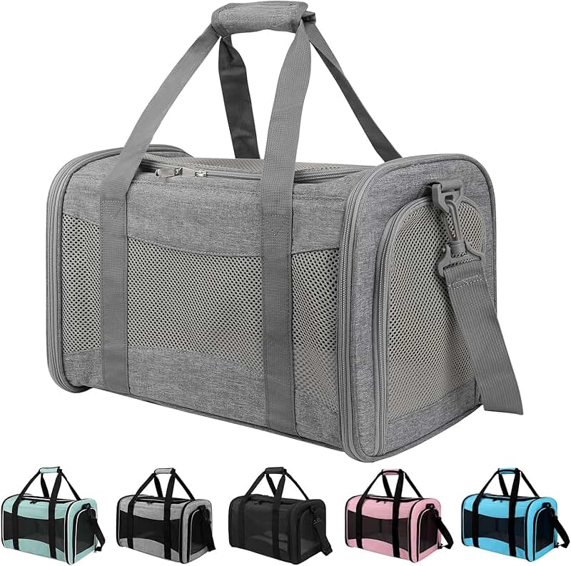 Large soft-sided pet carrier for cats and dogs