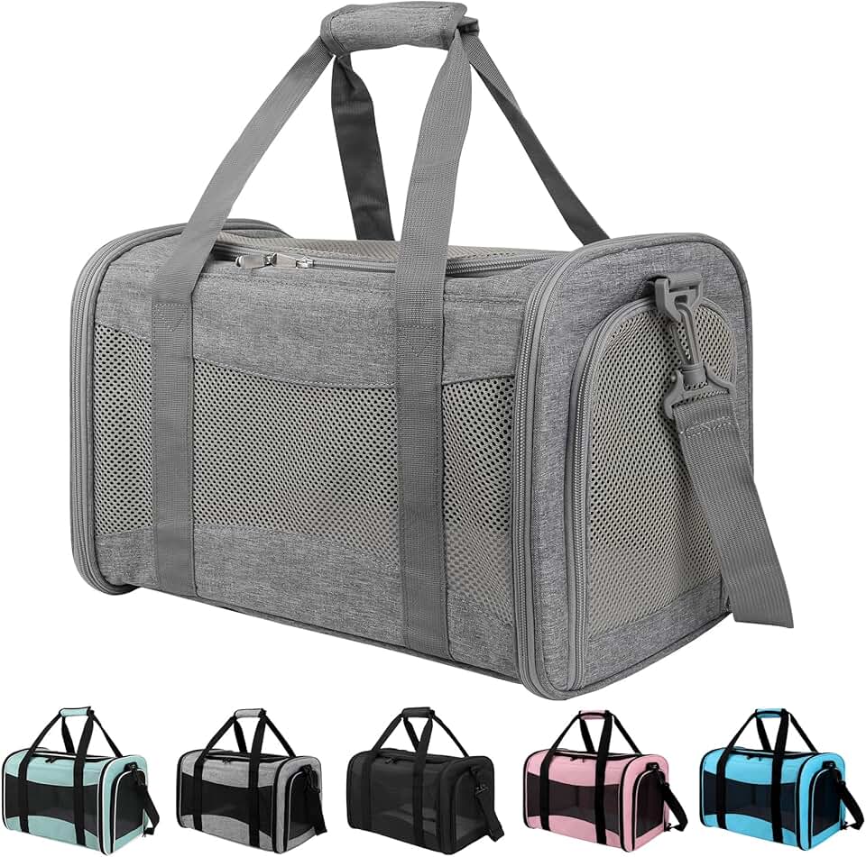 Large soft-sided pet carrier for cats and dogs