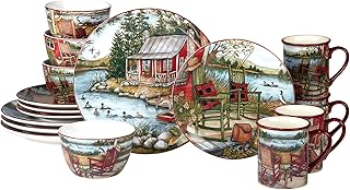 Lake Retreat 16-Piece Dinnerware Set for Four
