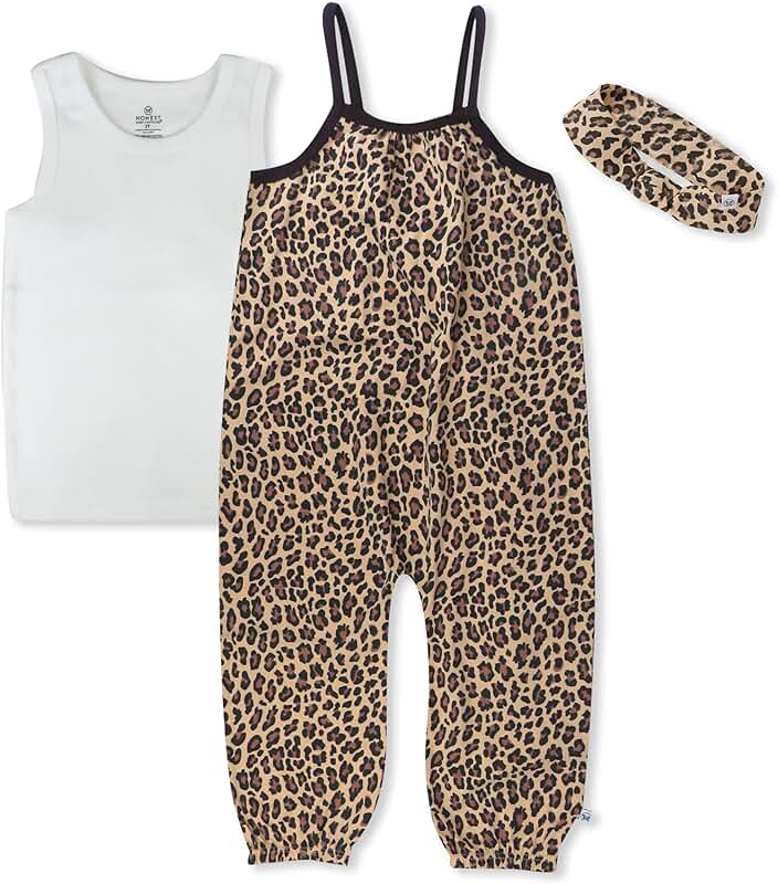 Baby girl romper, tank top, and headband set