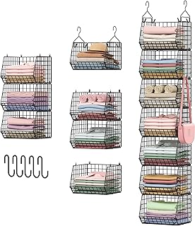7-Tier Foldable Hanging Closet Organizer with Hooks