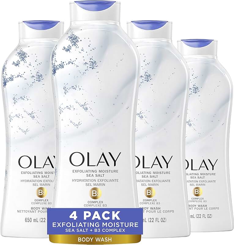 Daily Sea Salt Exfoliating Body Wash, 22 oz, 4 Pack