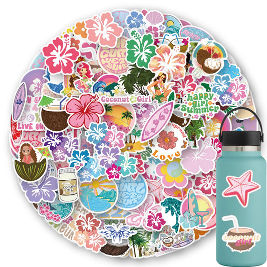 Coconut Girl Cartoon Graffiti Stickers Pack of 100