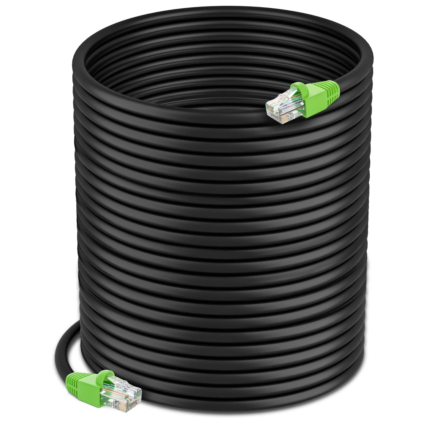Cat6 Outdoor Ethernet Cable (200 Feet) CCA Copper Clad, Waterproof, Direct Burial, In-Ground, UV Jacket, POE, Network, Internet, Cat 6, Cat6 Cable - 200ft