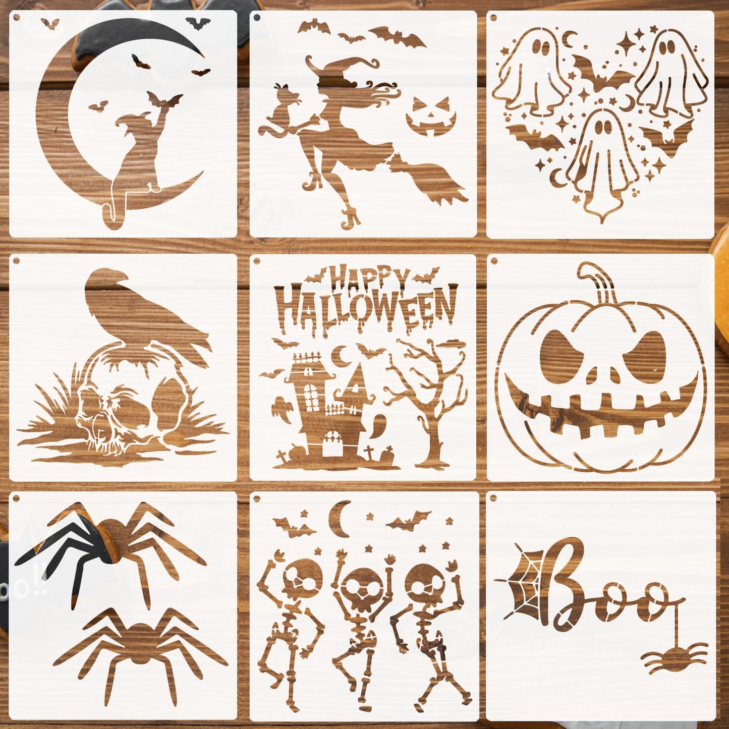 Reusable Theme Drawing Stencils Set for Painting on Wood Canvas Fabric