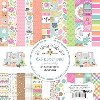 Double-Sided 6x6 Inch Paper Pad with Kitty Design