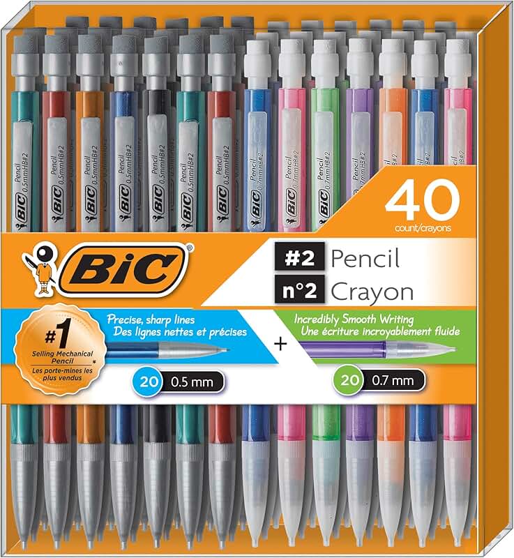 40-pack of assorted colored mechanical pencils