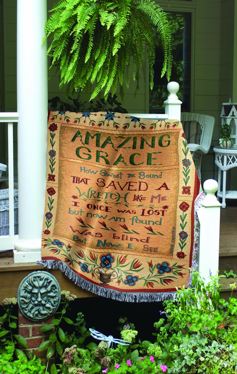 Manual 50 x 60-Inch Tapestry Throw with Fringe, Amazing Grace