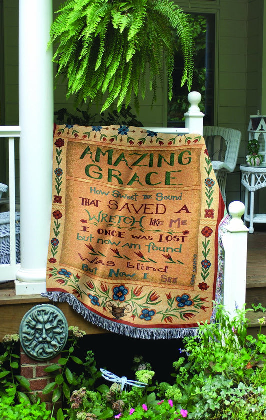 Manual 50 x 60-Inch Tapestry Throw with Fringe, Amazing Grace