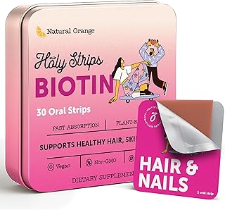 Fast-Absorbing Biotin Strips for Hair, Skin, Nails, 30 Count
