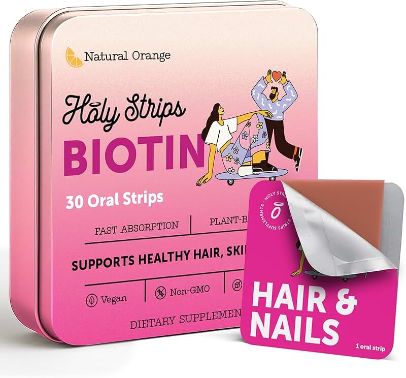 Fast-Absorbing Biotin Strips for Hair, Skin, Nails, 30 Count