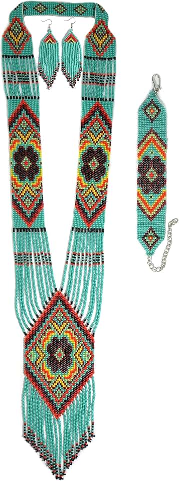 Handmade Native American Style Beaded Necklace