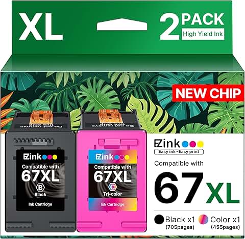 Black and color ink cartridge pack for HP printers