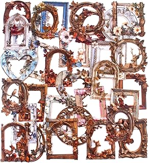 60-Piece Vintage 3D Scrapbook Frame Embellishments