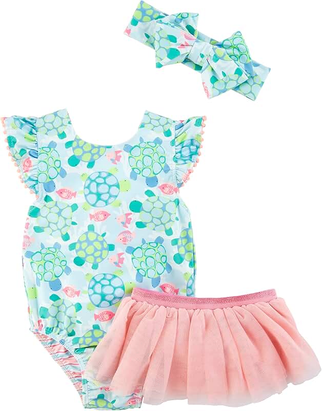 Girls' Reversible Swimsuit and Tutu Set