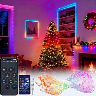 33Ft Multicolor String Lights with Remote and Music Sync